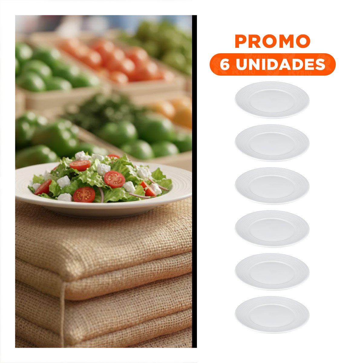 PACK6 CENTRO DECORATIVO CIRCULAR CON BORDE A RAYAS PARA MESA MODERNA YREGALO STICKER - 1