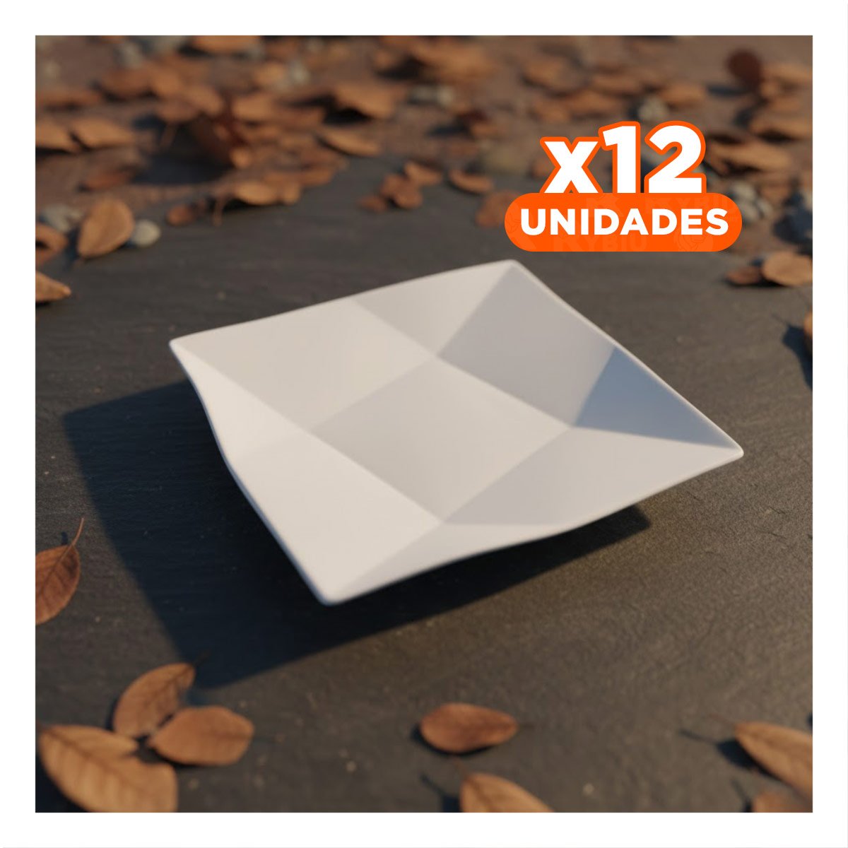 PACK12 CHAROLA DECORATIVA CUADRADA MODELO ORIGAMI PARA COMEDOR EN CASA YPAPEL REGALO - 1