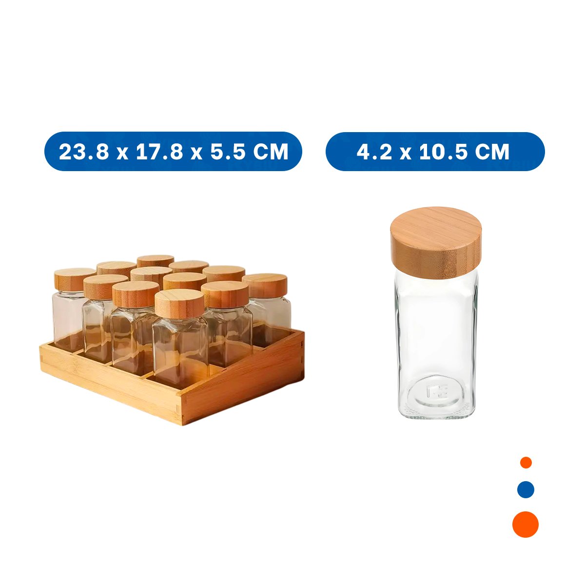 SET DE CONDIMENTOS CON BANDEJA Y 12 FRASCOS PARA COCINA YLIGAS REGALO - 4