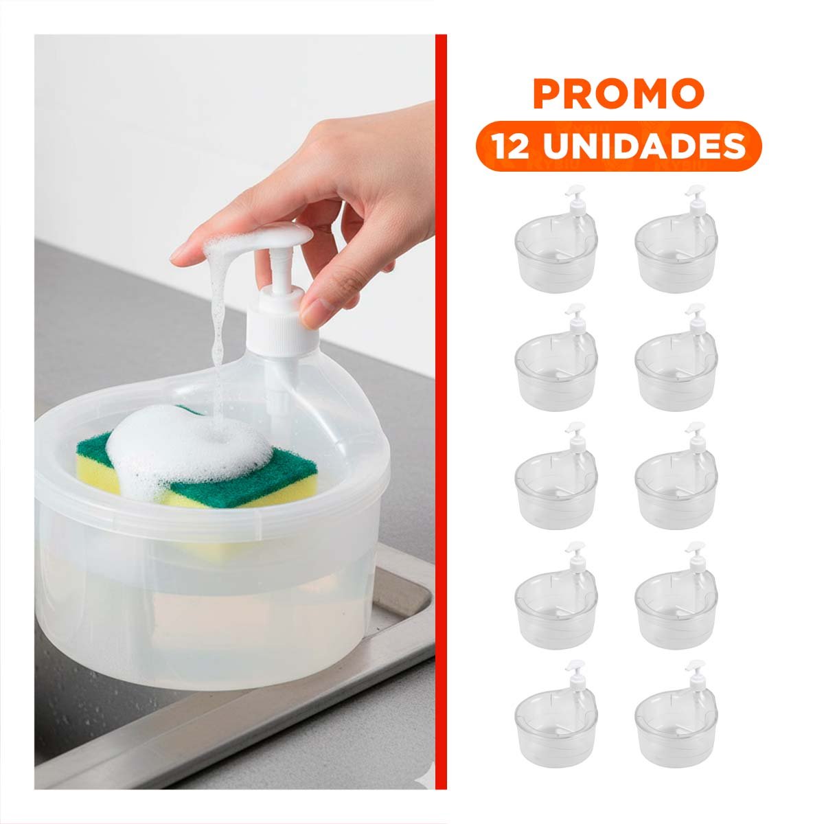 PACK12 ARTICULO FUNCIONAL PARA JABON LAVAVAJILLA CIRCULAR TRANSPARENTE - 1