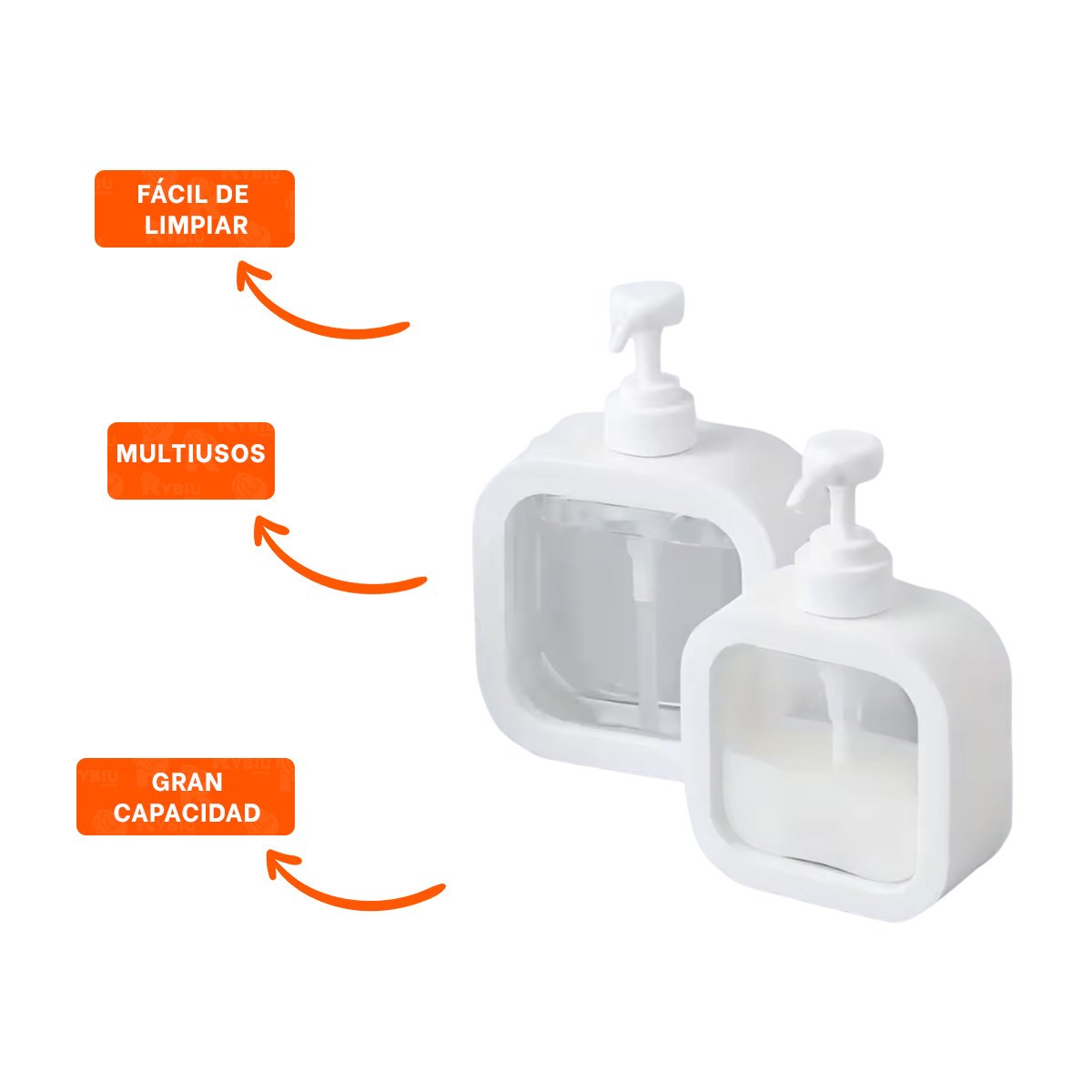 BOMBA DOSIFICADORA DE JABON CUADRADO BLANCO PARA COCINA MODERNA YPOST IT - 5