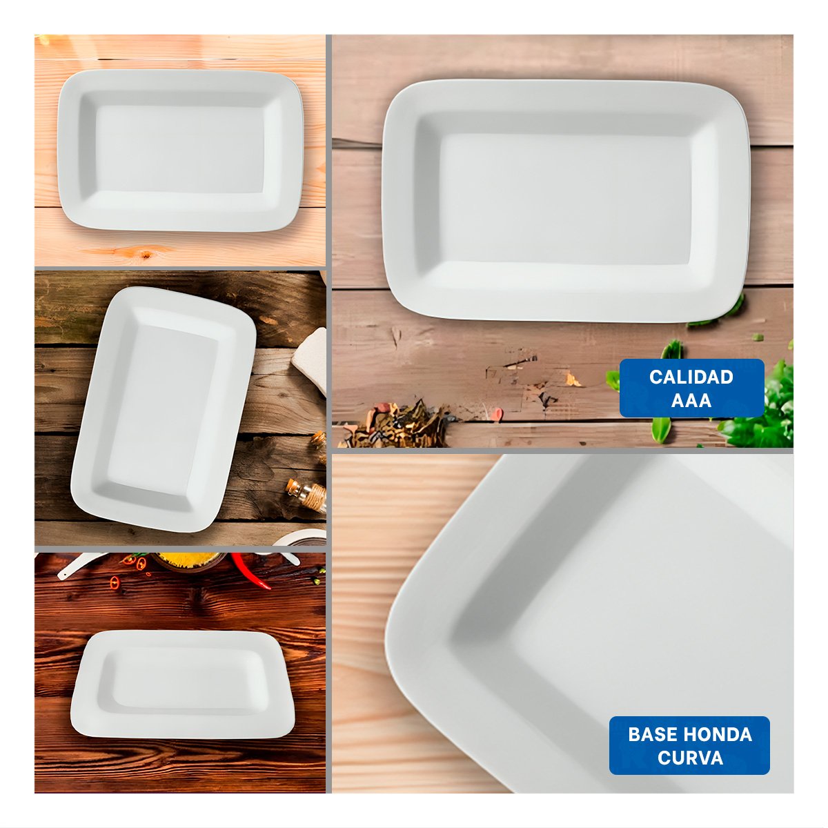 PLATERA RECTANGULAR CON BORDE CURVO BLANCO PARA REUNIONES EN CASA YPOST IT - 2
