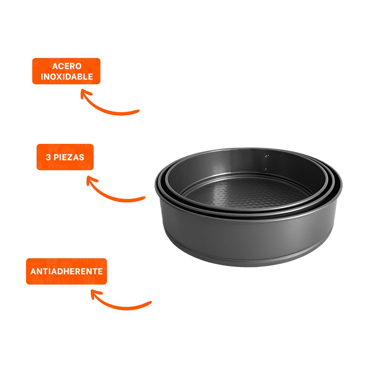 ACCESORIOS DESMONTABLES DE HORNO PLATEADO SET 3 MOLDES CIRCULARES YPOST IT - 5