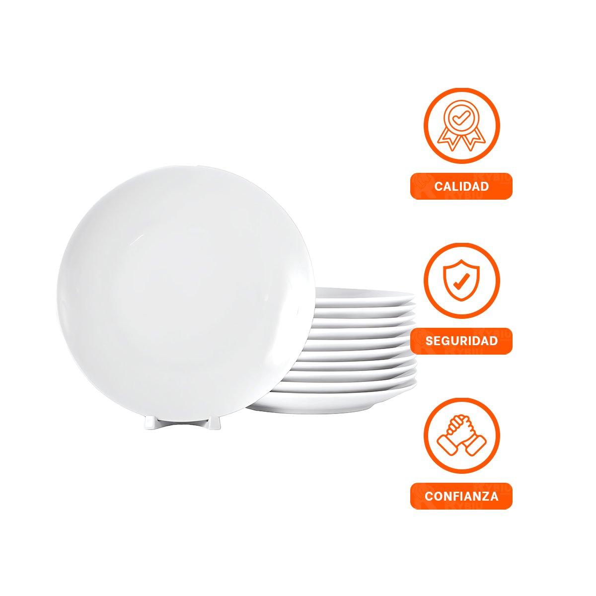PLATONES RESISTENTES BLANCO PARA DESAYUNOS, ALMUERZOS Y CENAS FAMILIARES YPOST IT - 5