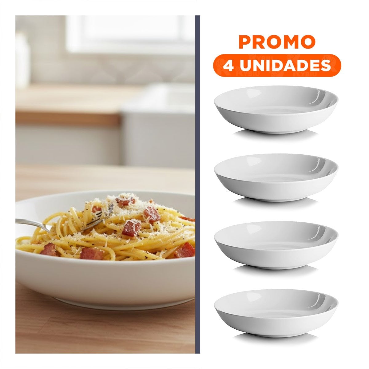 PACK4 ELEGANTE PLATILLO OVALADO BLANCO CIRCULAR PARA REUNIONES - 1
