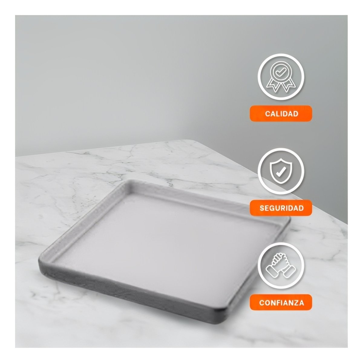 VAJILLA CUADRADA PLOMO PARA MESA ELEGANTE Y REUNIONES YPOST IT - 5