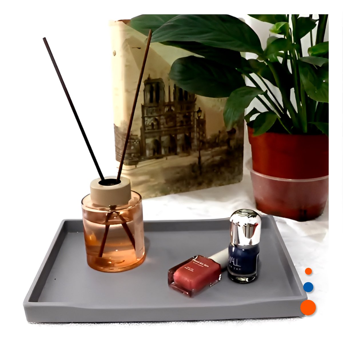 PACK6 CONTENEDOR ELEGANTE PLOMO CUADRADO PARA PRESENTACION EN COMEDOR - 3