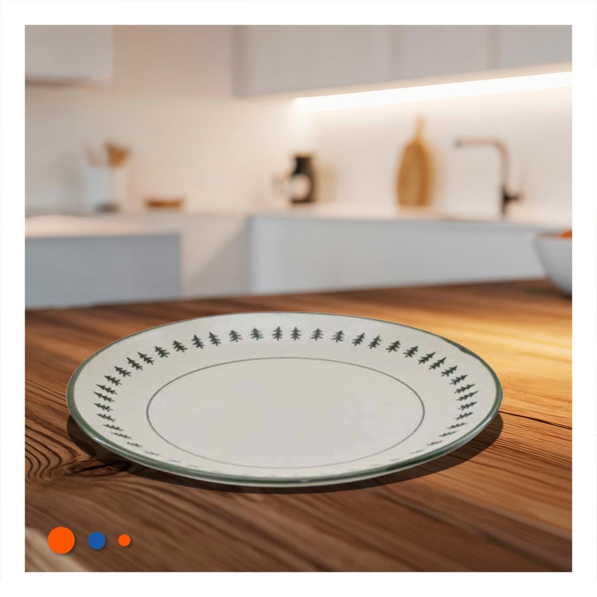 PLATILLO CIRCULAR CON BORDE ARBOLITOS PARA DECORACION DE NAVIDAD YREGALO STICKER - 5