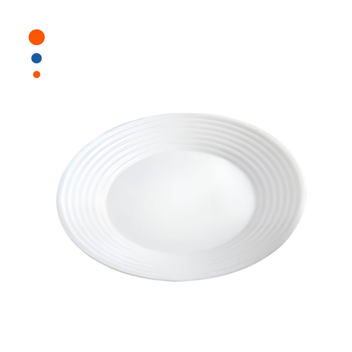 VAJILLA CIRCULAR CON BORDE A RAYAS PARA SERVICIO DIARIO EN HOGAR Y COMEDOR YLIGAS REGALO - 5