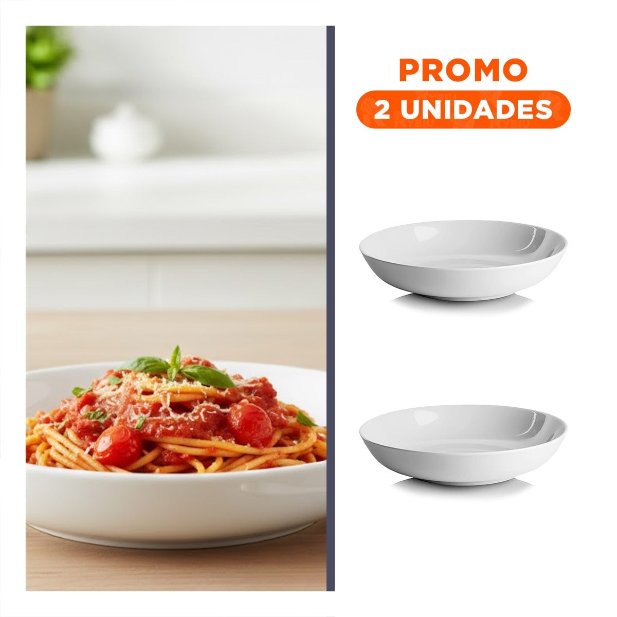 PACK2 DECORATIVO PLATILLO BLANCO CIRCULAR OVALADO PARA COCINA YREGALO STICKER - 1
