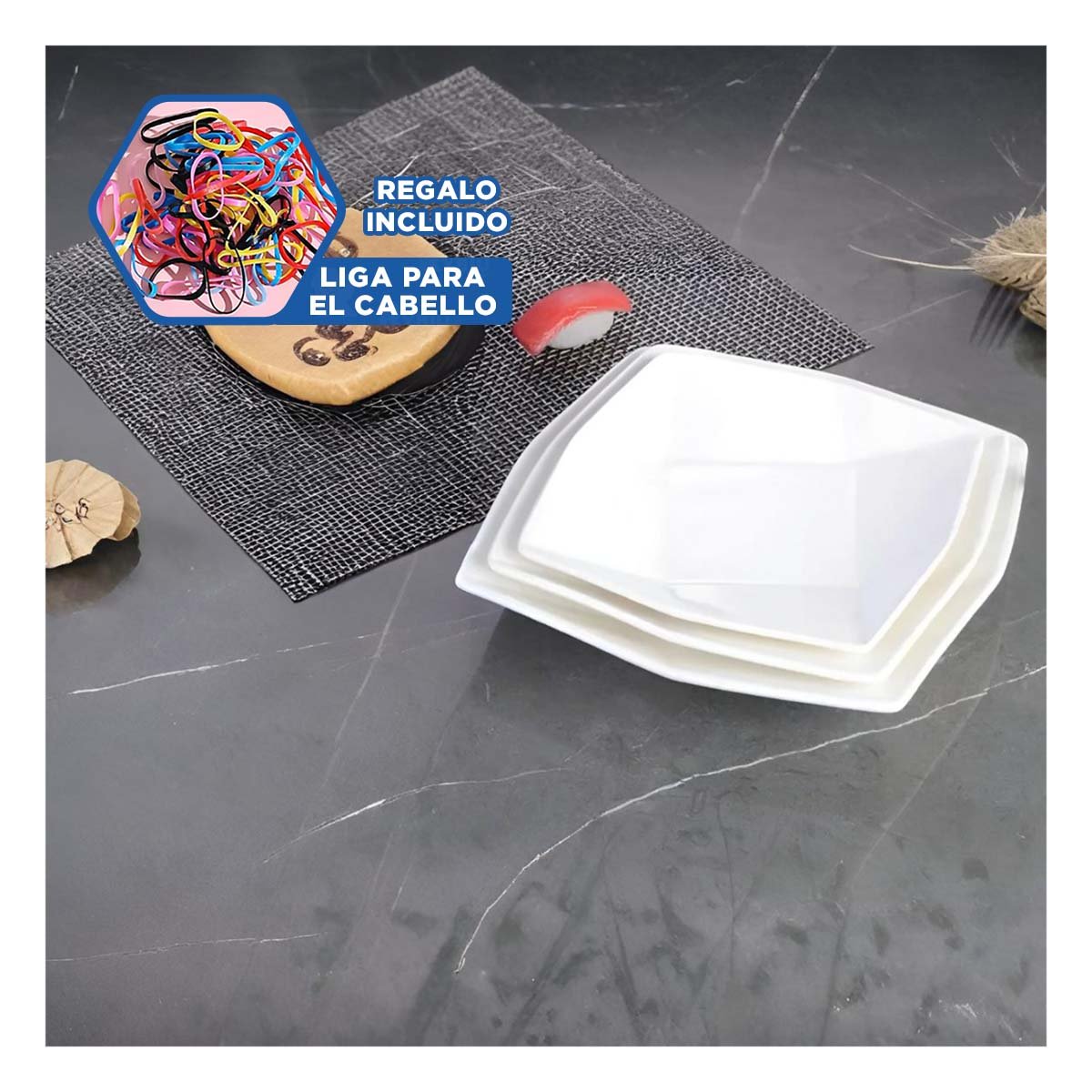 PLATERA CUADRADA MODELO ORIGAMI BLANCO PARA SERVICIO Y PRESENTACION EN REUNIONES YLIGAS REGALO - 2