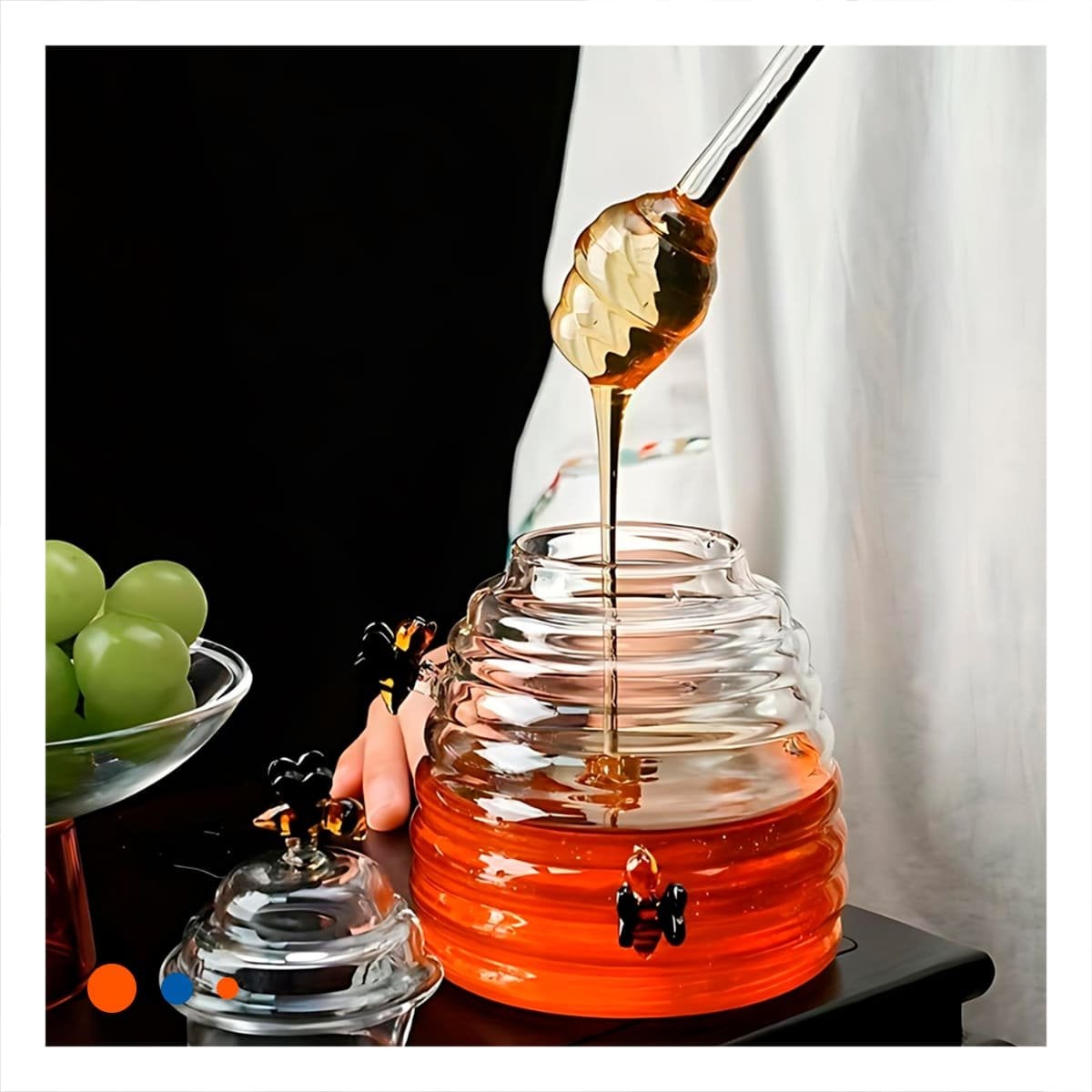PACK6 ENVASE DECORATIVO PARA MIEL CON RELIEVE DE ABEJAS PARA MESA YPAPEL REGALO - 5