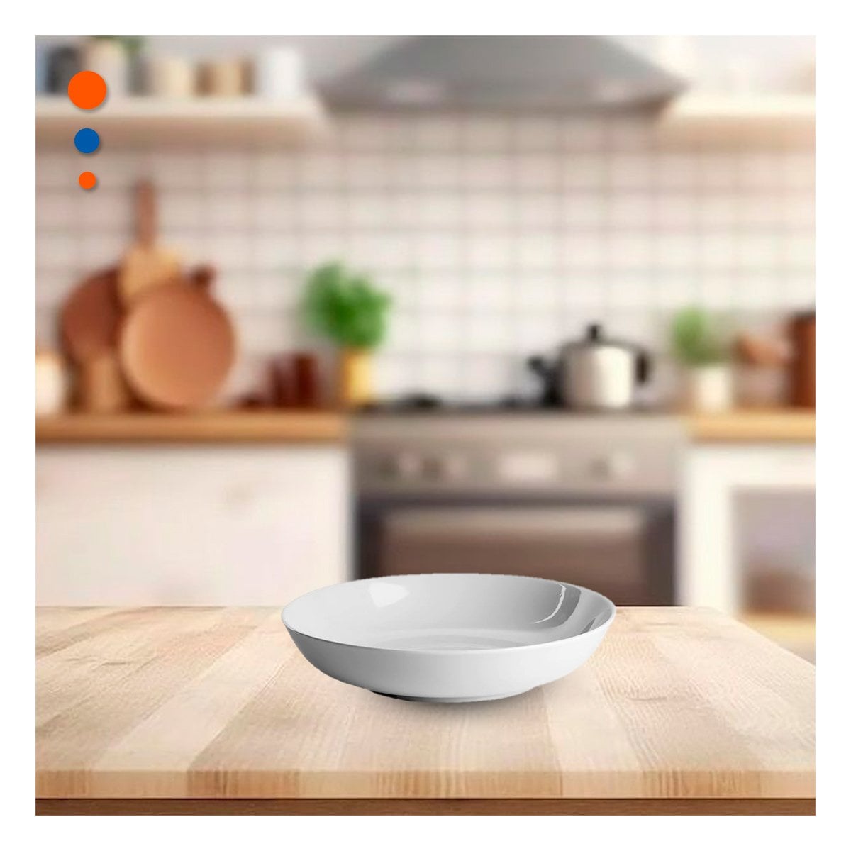 BANDEJA BLANCO CIRCULAR OVALADA PARA MESA Y DECORACION DEL HOGAR - 1