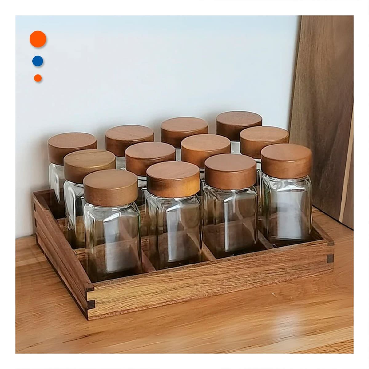 PACK4 PORTA ESPECIAS DECORATIVO CON 12 FRASCOS PARA COCINA YPAPEL REGALO - 5