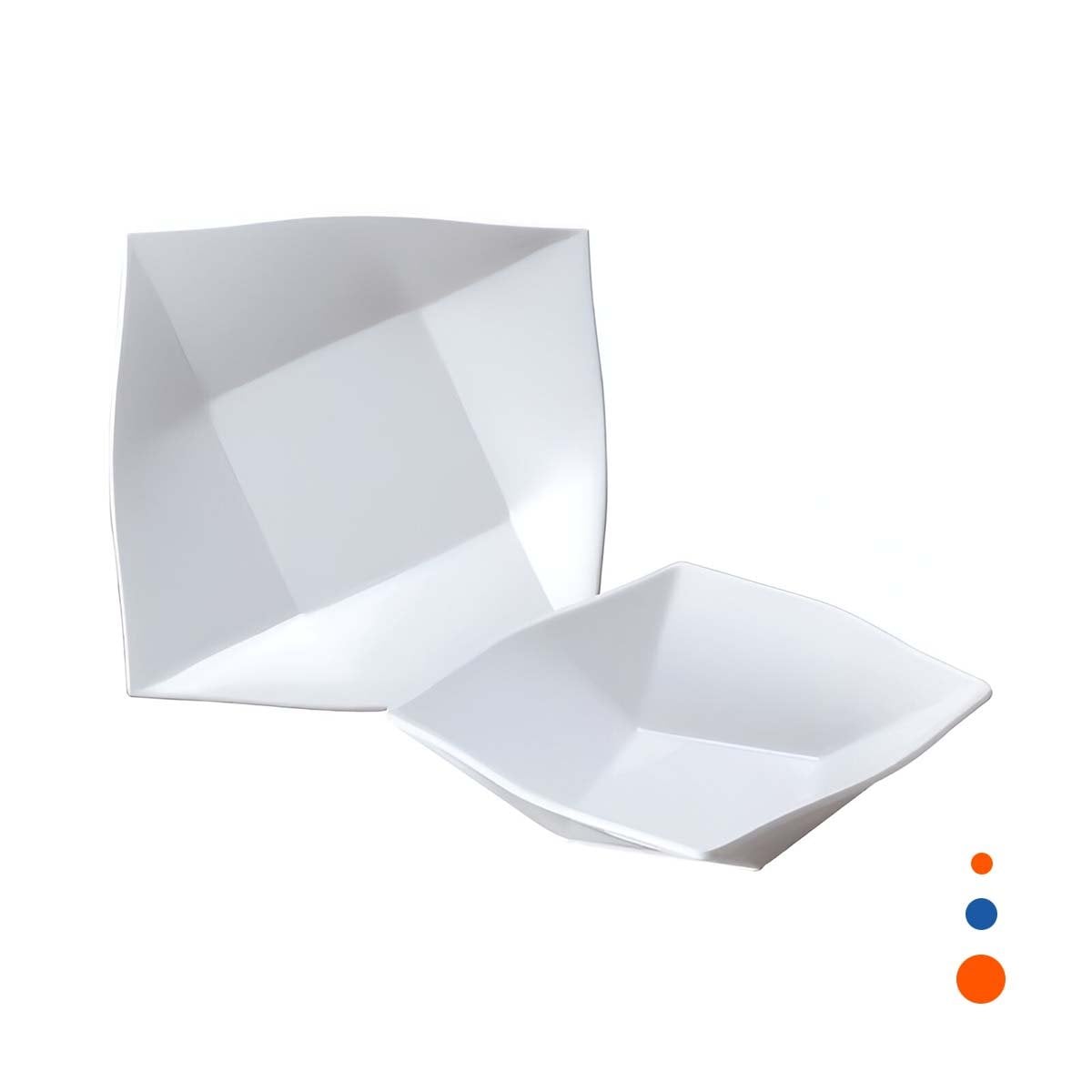 PACK2 RECIPIENTE CUADRADO MODELO ORIGAMI BLANCO PARA MESA Y COCINA ORGANIZADA YREGALO STICKER - 2