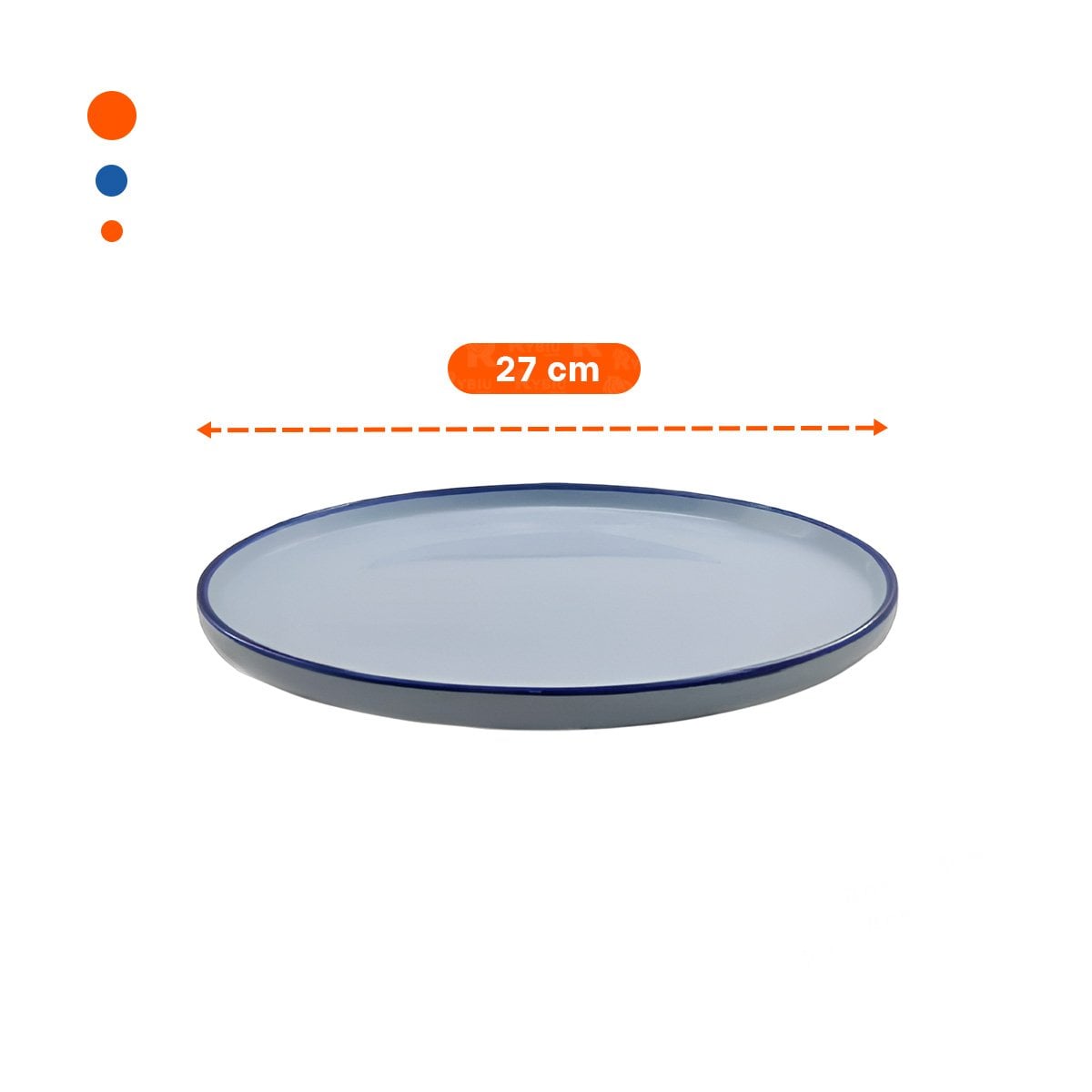 PACK12 RECIPIENTE DECORATIVO CIRCULAR CON BORDE AZUL PARA MESA EN HOGAR YREGALO STICKER - 4