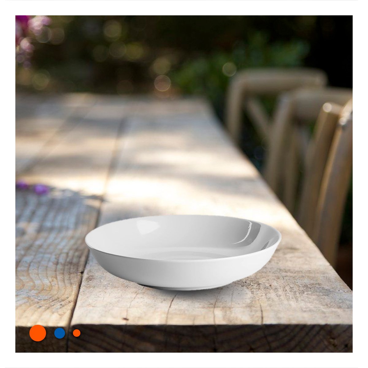VAJILLA BLANCO OVALADA CIRCULAR PARA DECORACION Y MESA ELEGANTE YLIGAS REGALO - 3