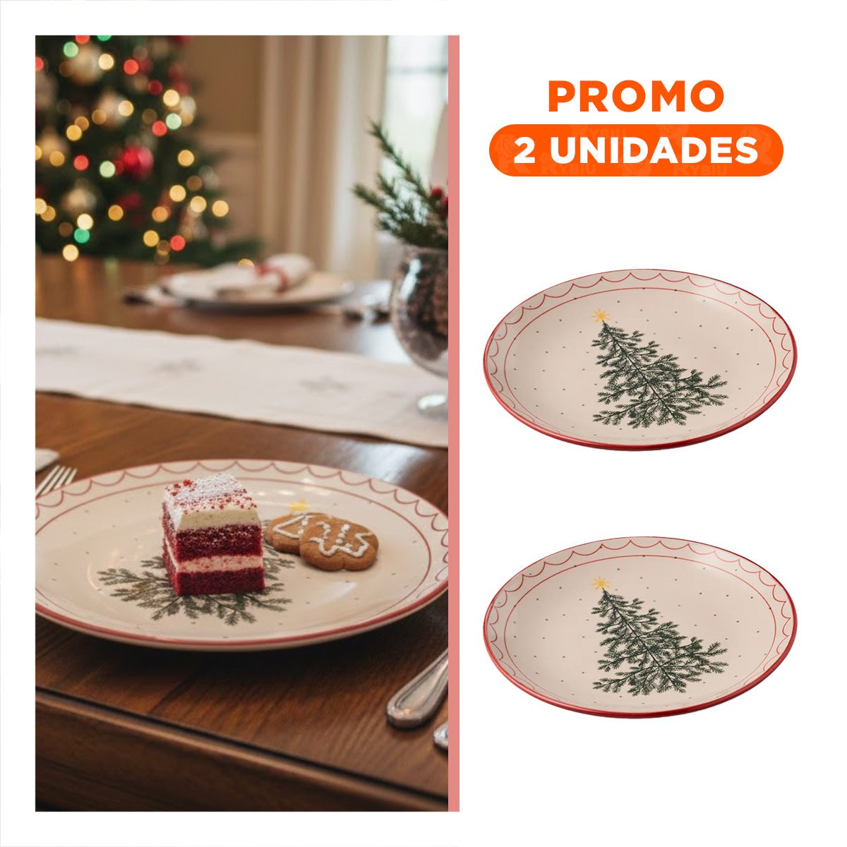 PACK2 PIEZA DECORATIVA CIRCULAR CON ESTILO ARBOL PARA HOGAR FESTIVO YREGALO STICKER - 1