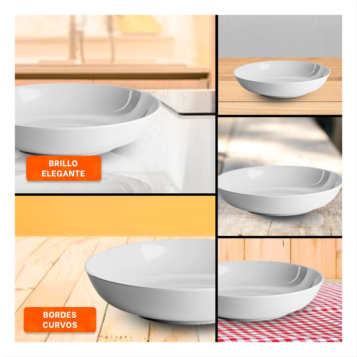 PACK2 CIRCULAR PLATILLO OVALADO BLANCO PARA MESA EN HOGAR YPAPEL REGALO - 3