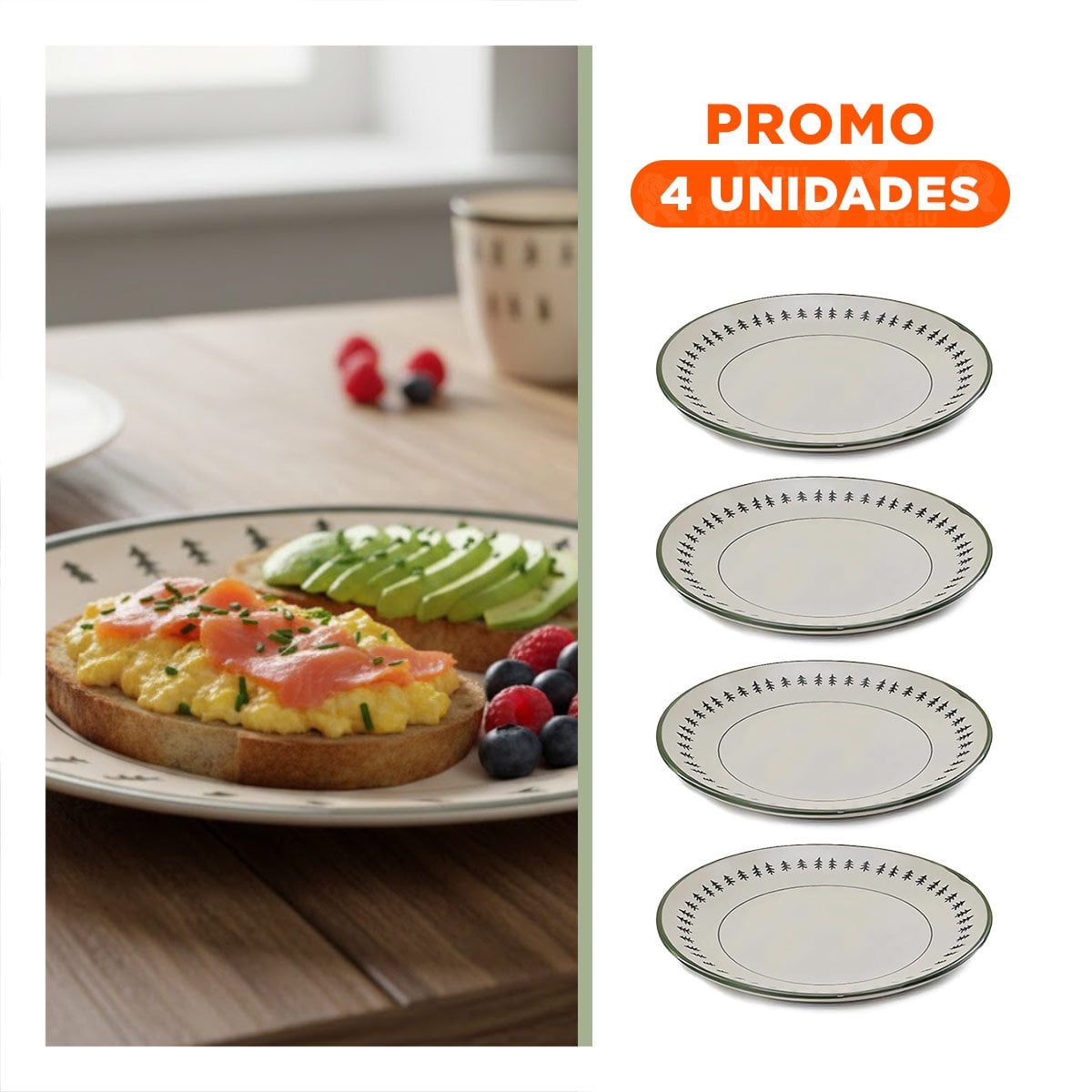 PACK4 ACCESORIO DECORATIVO CIRCULAR CON BORDE ARBOLITOS PARA NAVIDAD - 1