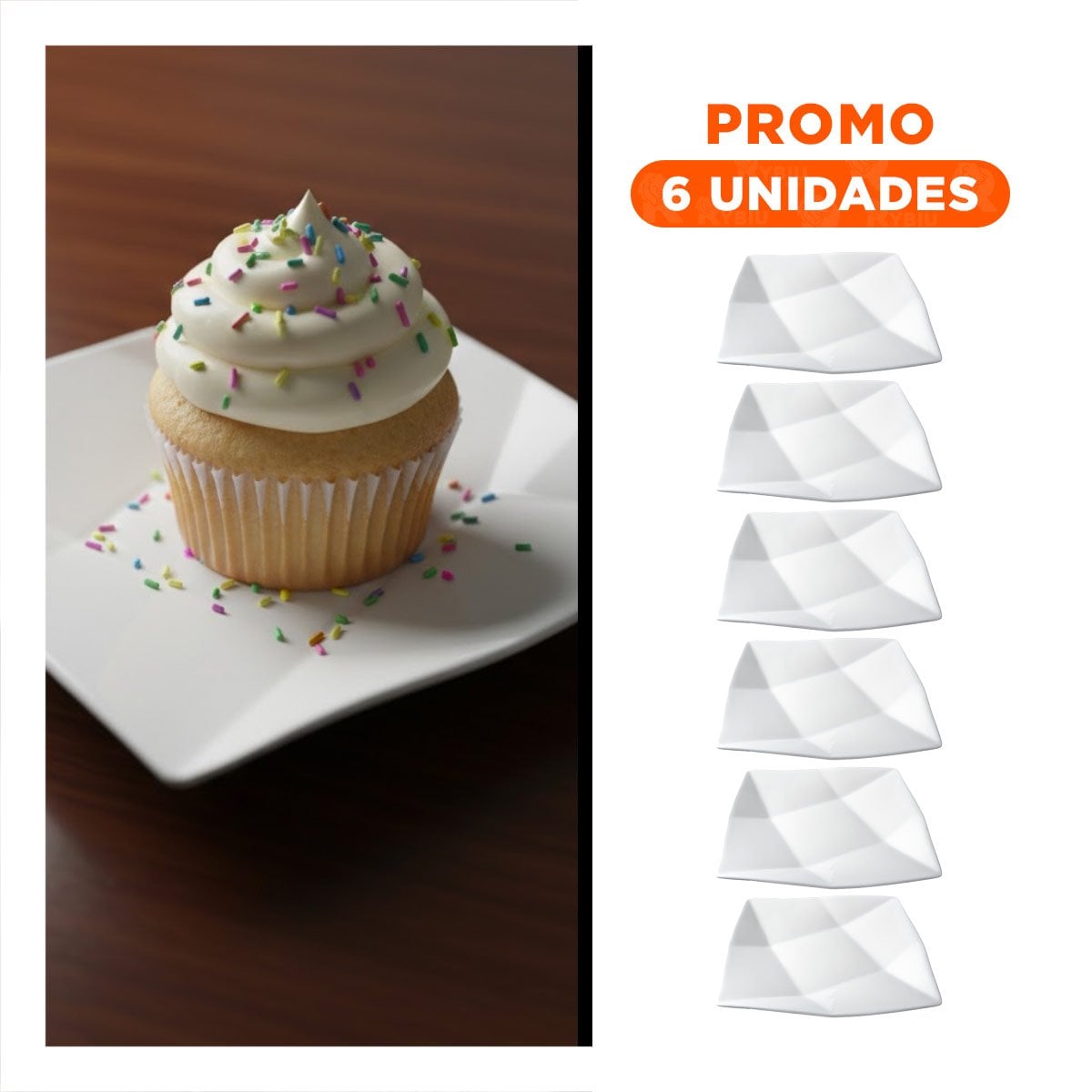PACK6 CENTRO DECORATIVO CUADRADO MODELO ORIGAMI PARA MESA MODERNA YREGALO STICKER - 1