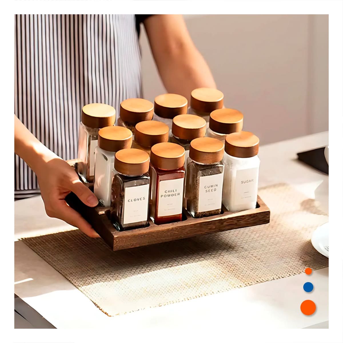 PACK4 SET DECORATIVO DE CONDIMENTOS CON 12 FRASCOS - 3