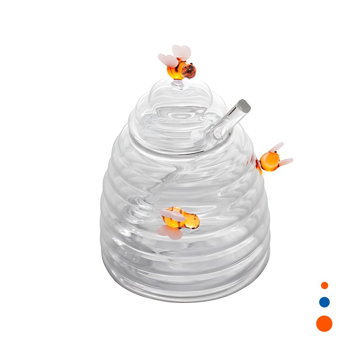 PACK6 TARRO DECORATIVO PARA MIEL CON FIGURA DE PANAL PARA COCINA YREGALO STICKER - 2