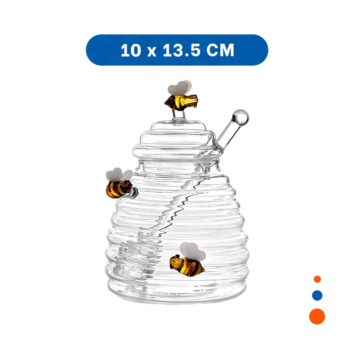 PACK6 TARRO DECORATIVO PARA MIEL CON FIGURA DE PANAL PARA COCINA YREGALO STICKER - 4