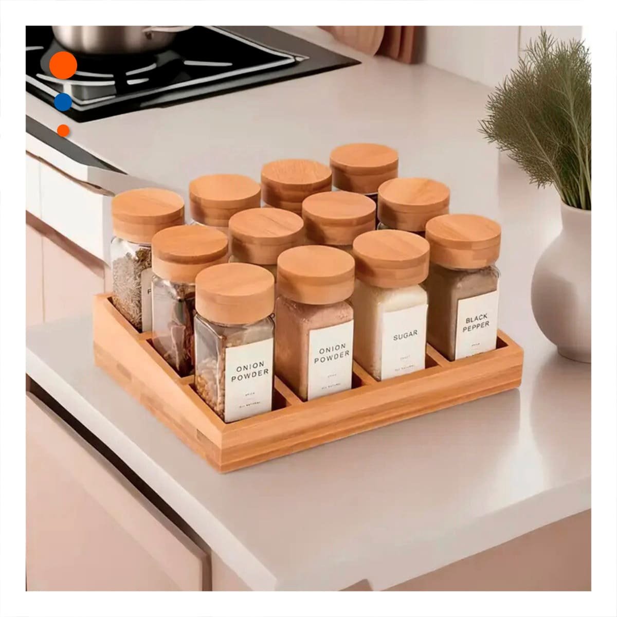 PACK2 ESPECIERO DECORATIVO CON 12 FRASCOS PARA MESA Y COMEDOR YPAPEL REGALO - 2