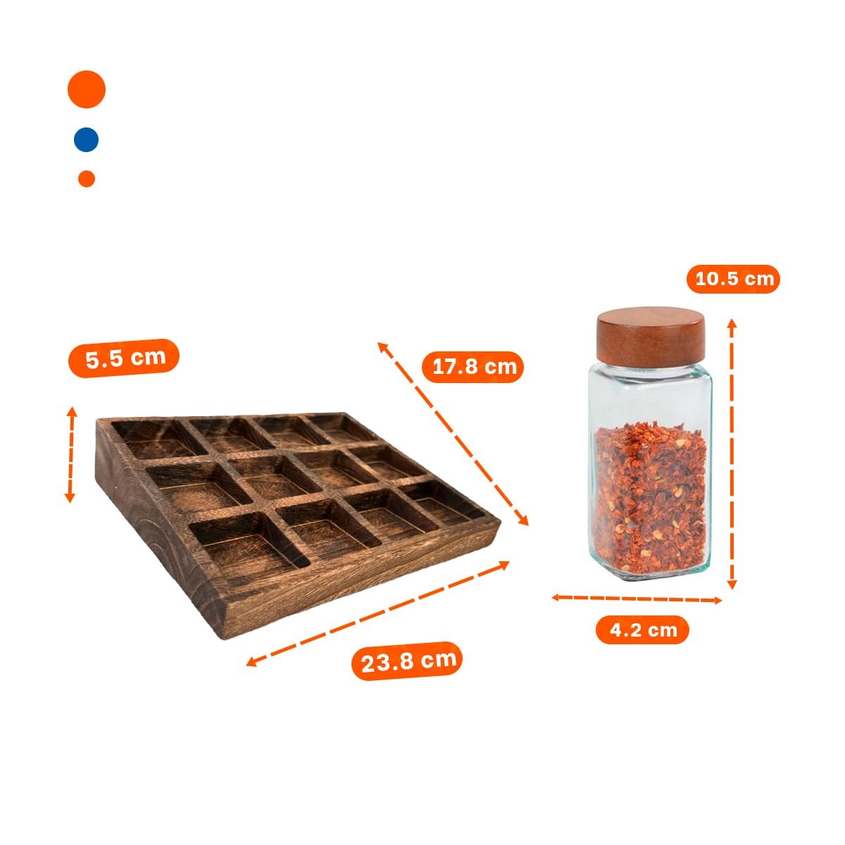 PACK2 ESPECIERO DECORATIVO CON 12 FRASCOS PARA MESA Y COMEDOR YPAPEL REGALO - 4