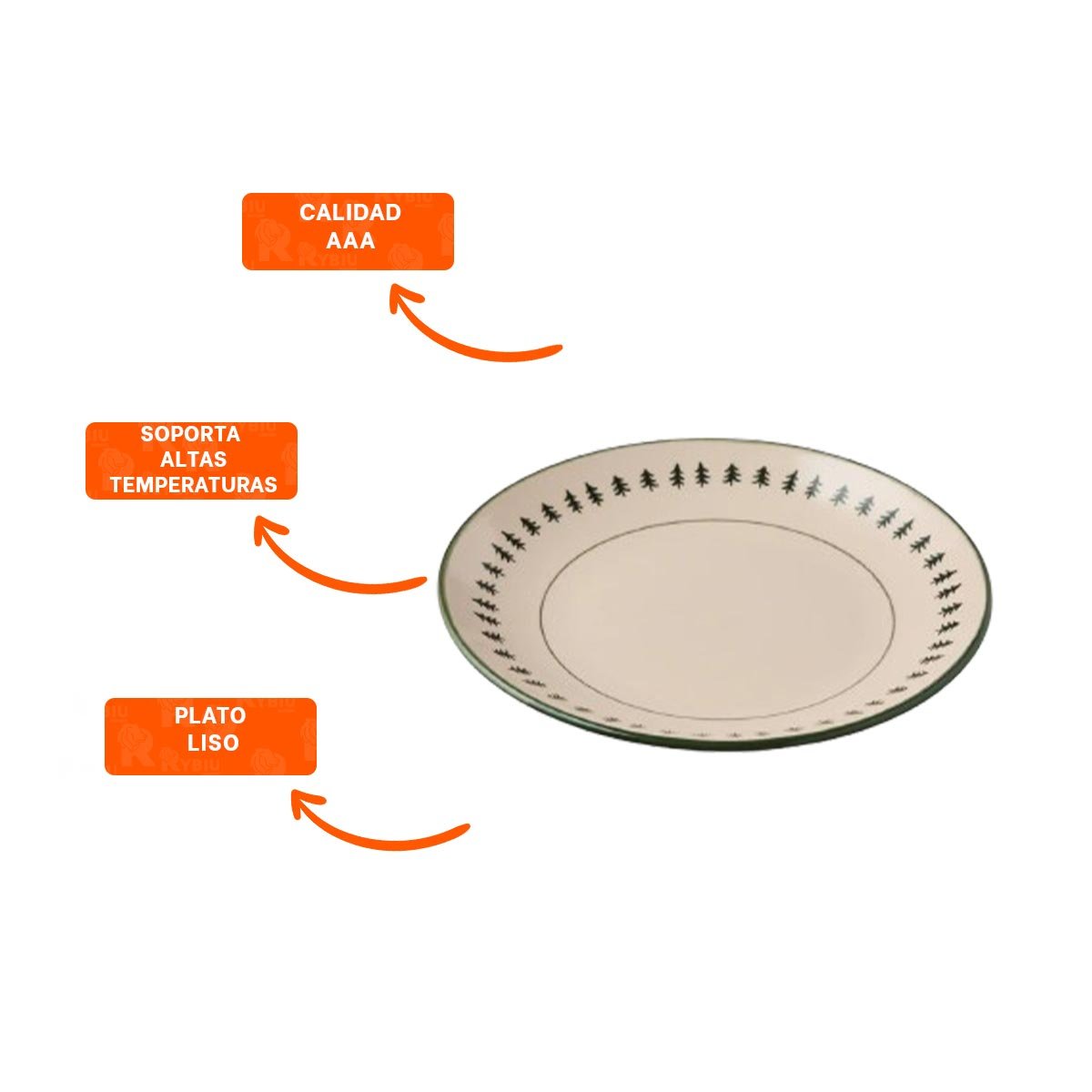FUENTE CIRCULAR CON BORDE ARBOLITOS PARA DECORACION FESTIVA EN CASA YPAPEL REGALO - 5