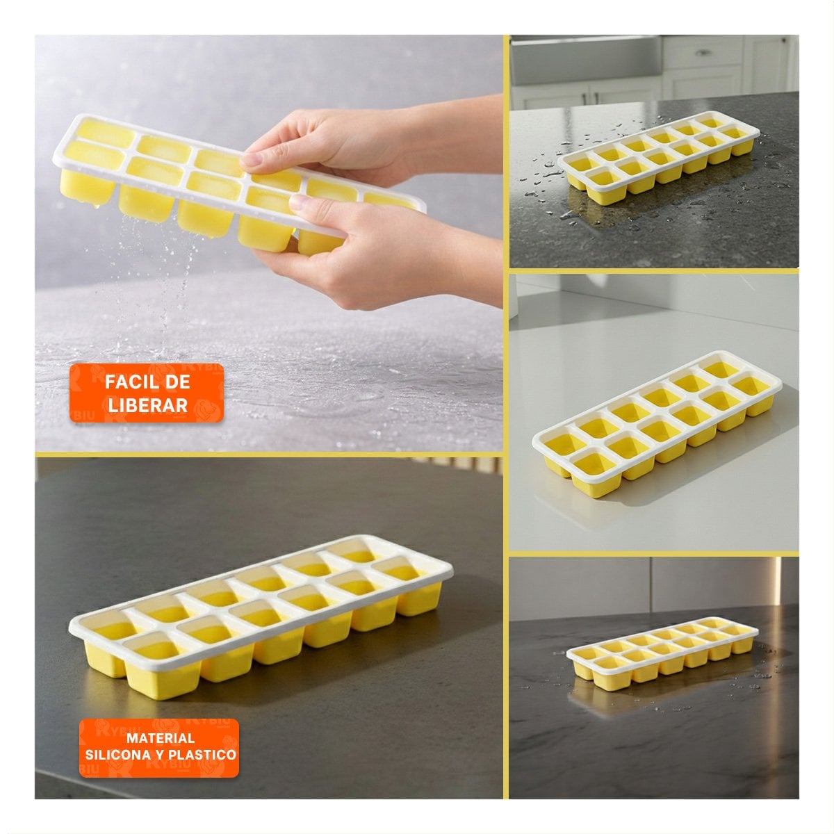 MOLDE INNOVADOR PARA CONGELADOR Y POSTRES RAPIDOS AMARILLO YLIGAS REGALO - 1
