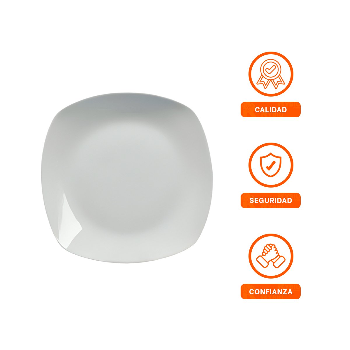 RECIPIENTE CUADRADO CON BORDE CURVO PARA USO DIARIO EN COCINA Y MESA YPOST IT - 5