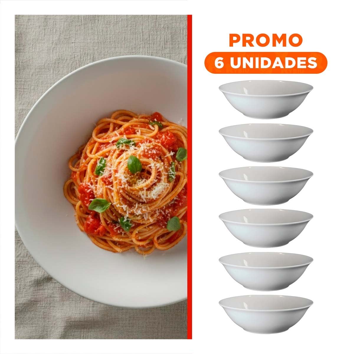 PACK6 BOWL CLASICO ONDA PARA SOPAS Y CREMAS EN REUNIONES YREGALO STICKER - 1