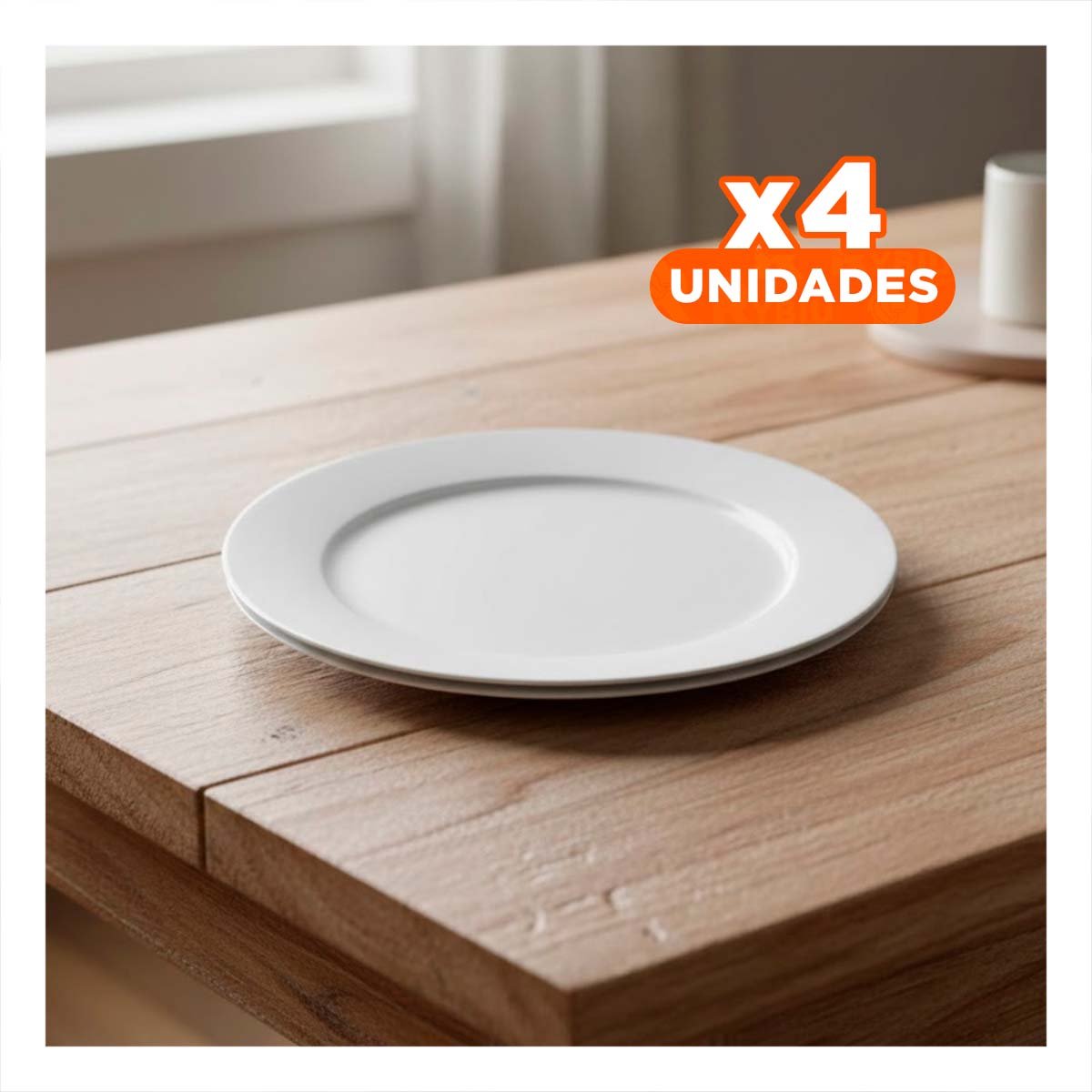 PACK4 PLATO ELEGANTE PARA MESA DE COMEDOR EN CASA FAMILIAR YREGALO STICKER - 1