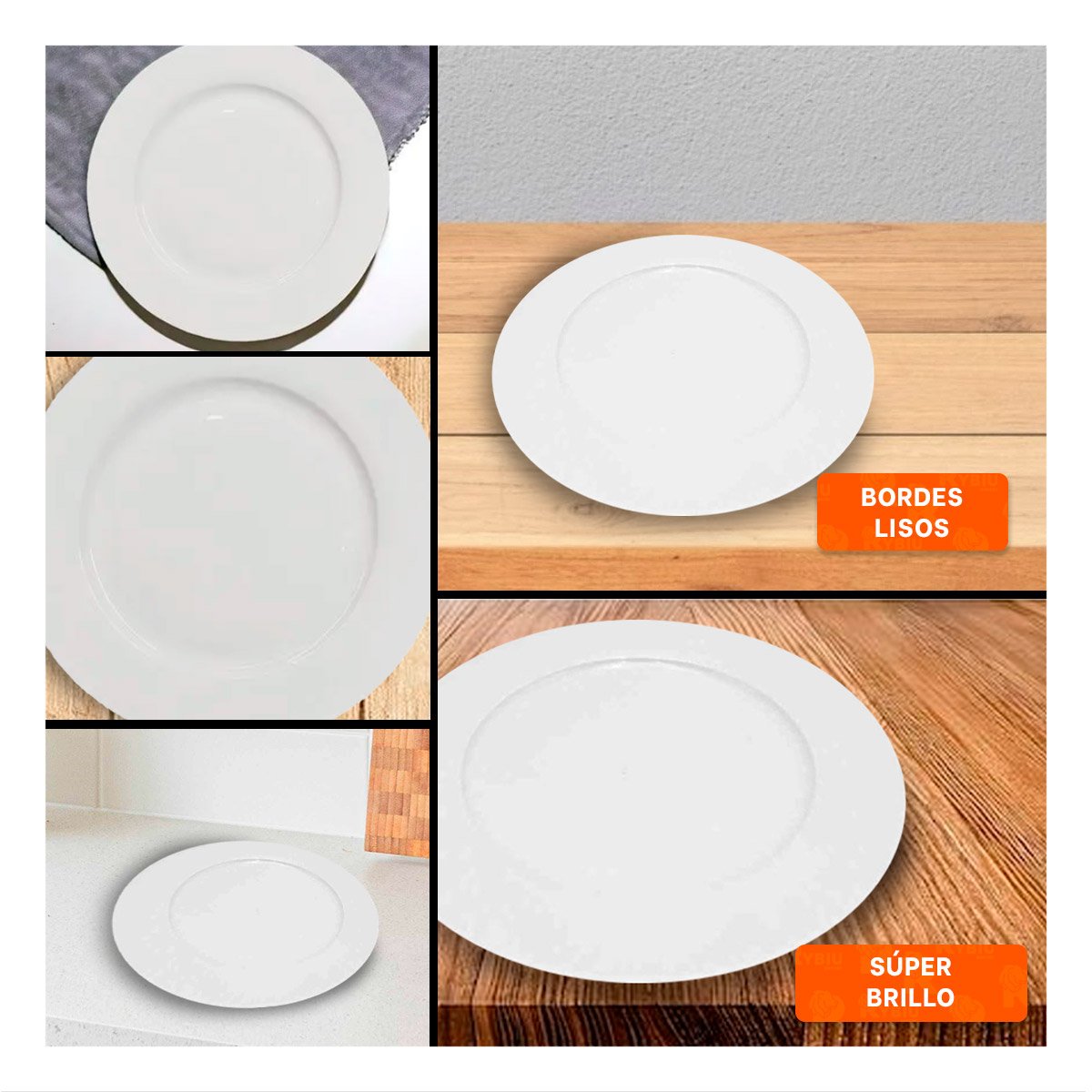PACK4 PLATO ELEGANTE PARA MESA DE COMEDOR EN CASA FAMILIAR YREGALO STICKER - 2