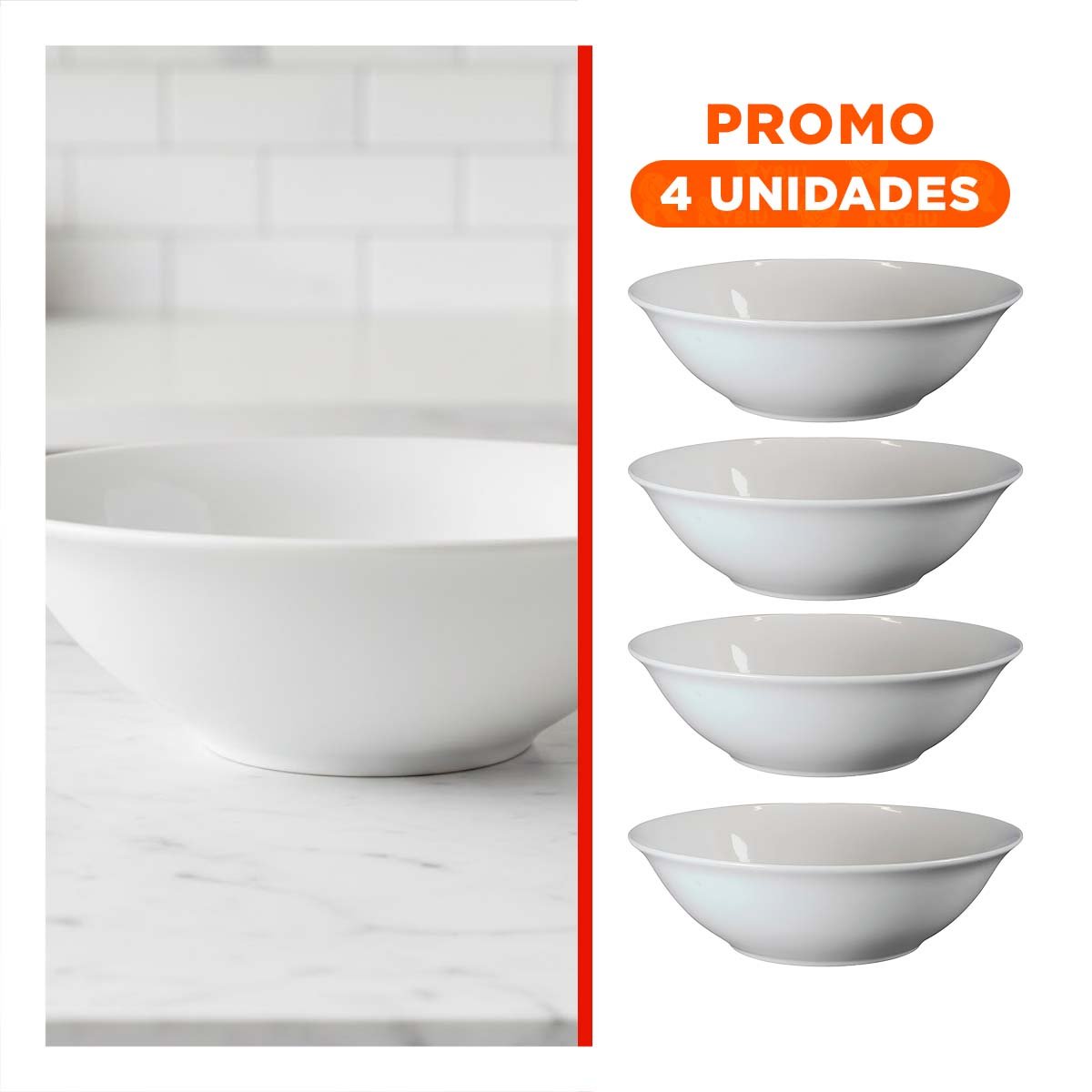 PACK4 BOWL PARA COMEDOR ONDA PARA SOPAS CALIENTES EN FAMILIA - 1