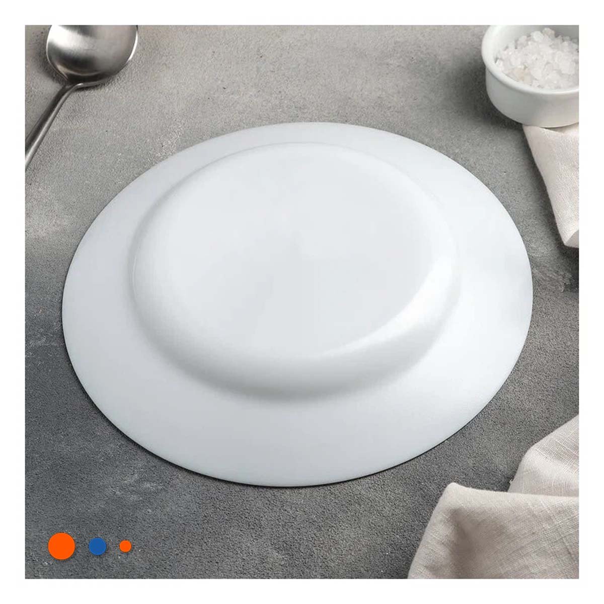 PACK4 ACCESORIO DE MESA CIRCULAR SEMI HONDO BLANCO PARA HOGAR MODERNO - 5
