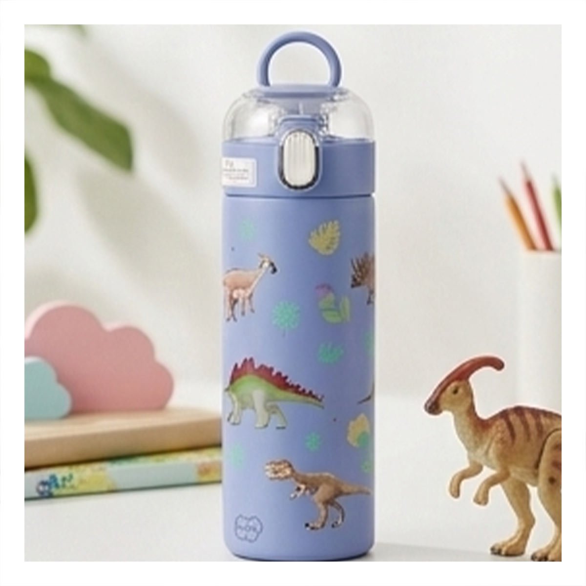 PACK12 FRASCO DIVERTIDO 420ML DINOSAURIO AZUL PARA USO ESCOLAR Y EXCURSIONES - 3