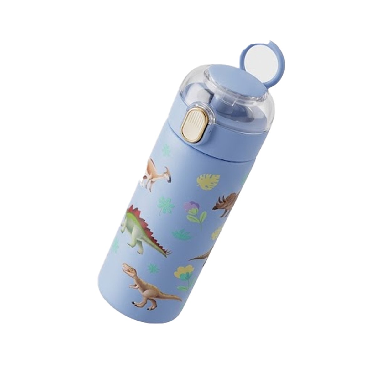 TERMO ESCOLAR 420ML DINOSAURIO AZUL PARA BEBIDAS FRIAS Y CALIENTES YLIGAS REGALO - 5