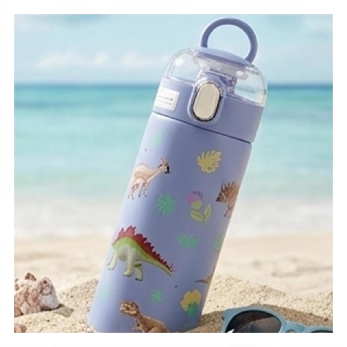 PACK4 FRASCO 420ML DINOSAURIO AZUL CON DISENO INFANTIL PARA REGALOS YREGALO STICKER - 5