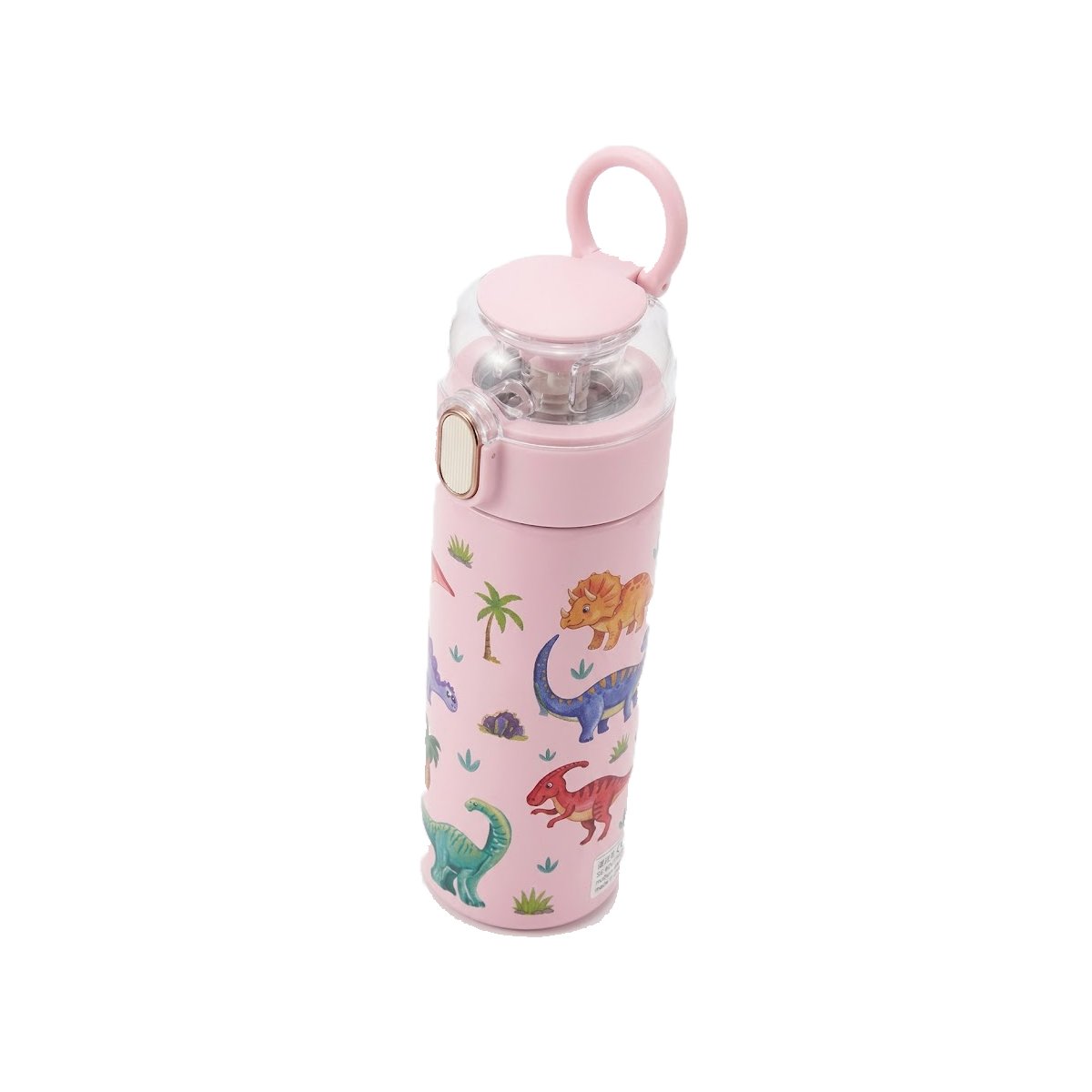 PACK2 COPO ESCOLAR 420ML DINOSAURIO ROSADO PARA BEBIDAS EN CASA O ESCUELA YREGALO STICKER - 2