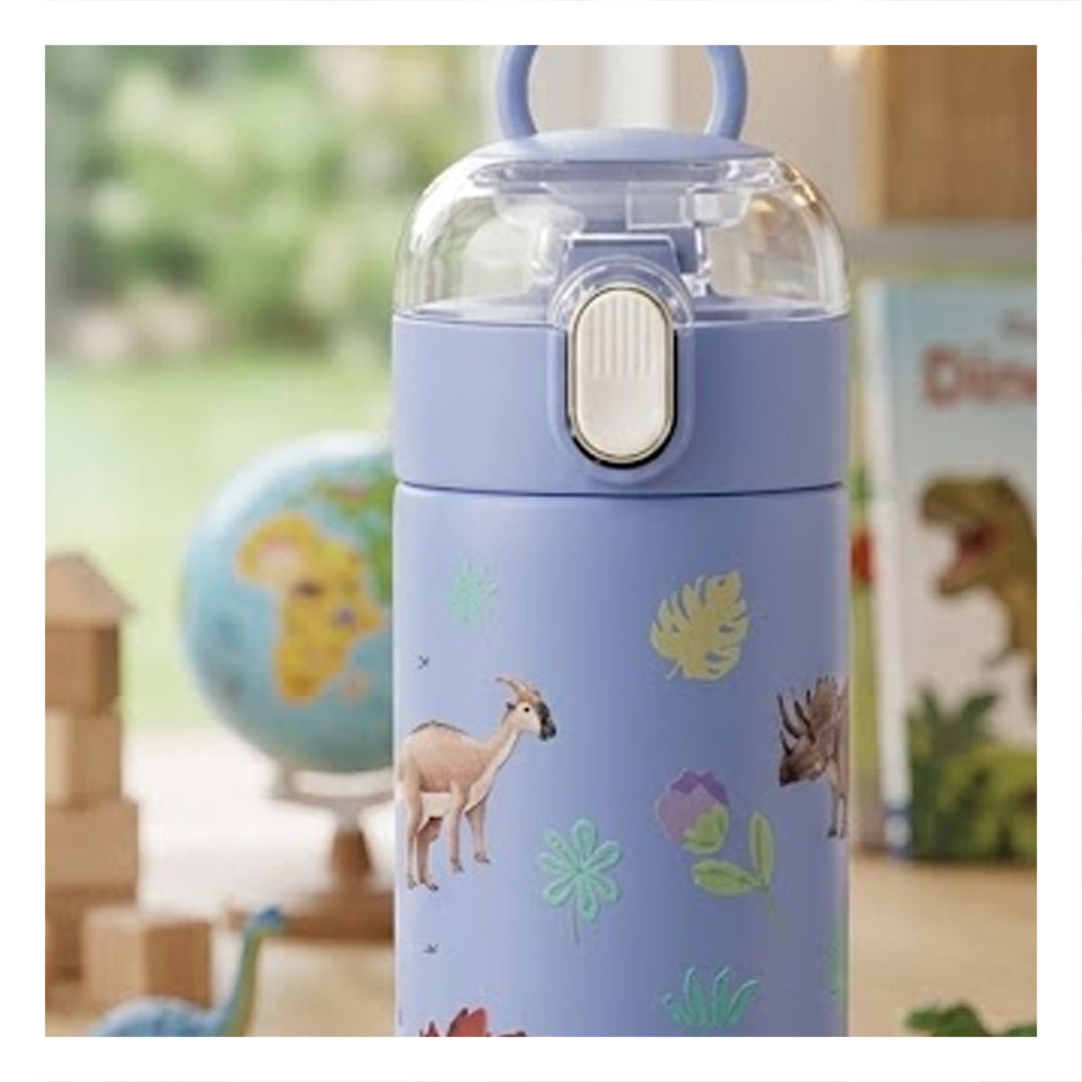 PACK12 CONTENEDOR INFANTIL 420ML DINOSAURIO AZUL PARA AGUA Y JUGOS EN CASA YREGALO STICKER - 5