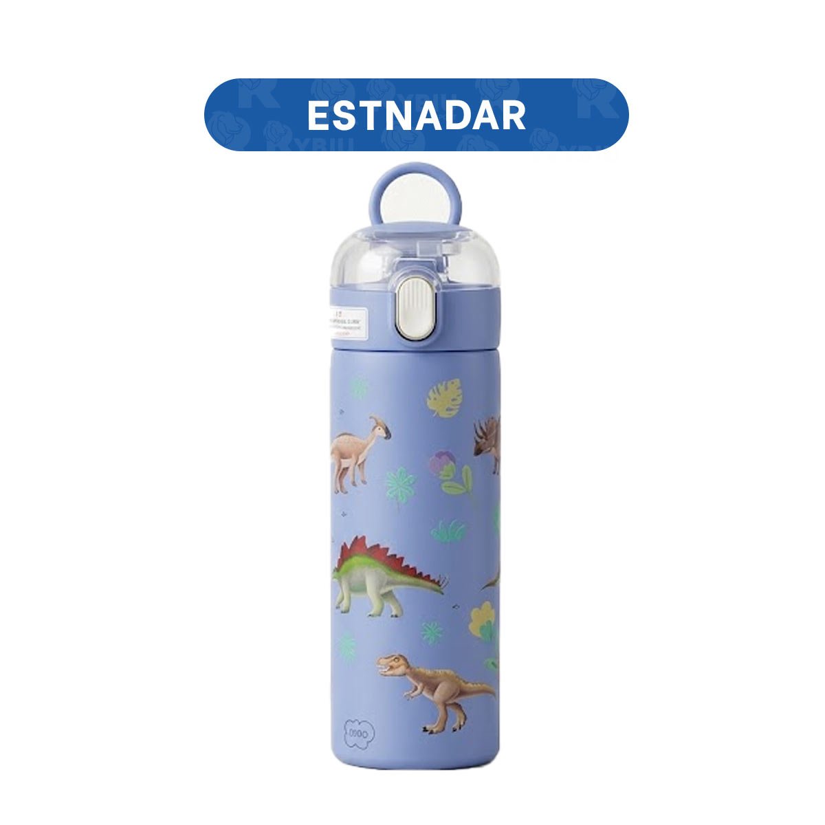 TERMO INFANTIL 420ML DINOSAURIO AZUL CON DISENO COLORIDO PARA NINOS YPAPEL REGALO - 4