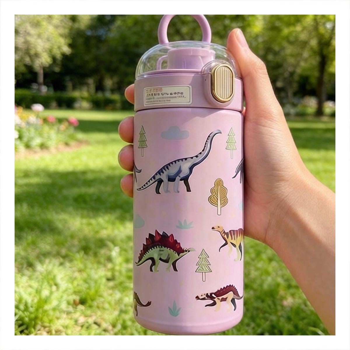 PACK2 COPO ESCOLAR 420ML DINOSAURIO LILA PARA BEBIDAS EN CASA O ESCUELA YREGALO STICKER - 5