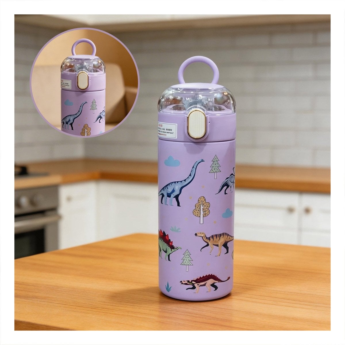 PACK4 COPO DIVERTIDO 420ML DINOSAURIO LILA PARA NINOS EN ESCUELA Y HOGAR YPAPEL REGALO - 2