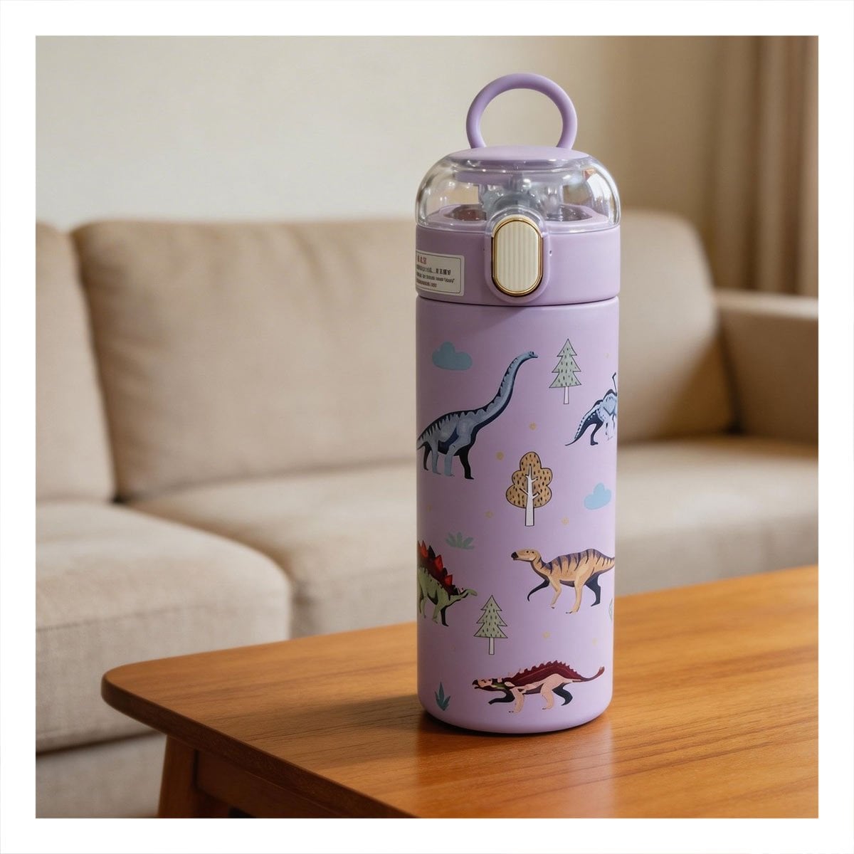 PACK4 COPO DIVERTIDO 420ML DINOSAURIO LILA PARA NINOS EN ESCUELA Y HOGAR YPAPEL REGALO - 5