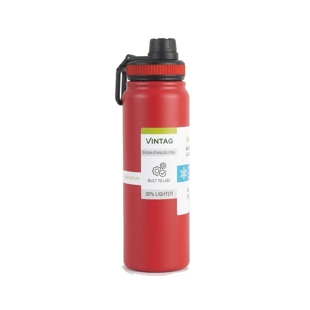 PACK12 CONTENEDOR INFANTIL 800ML ROJO PARA AGUA Y JUGOS EN CASA YREGALO STICKER - 2