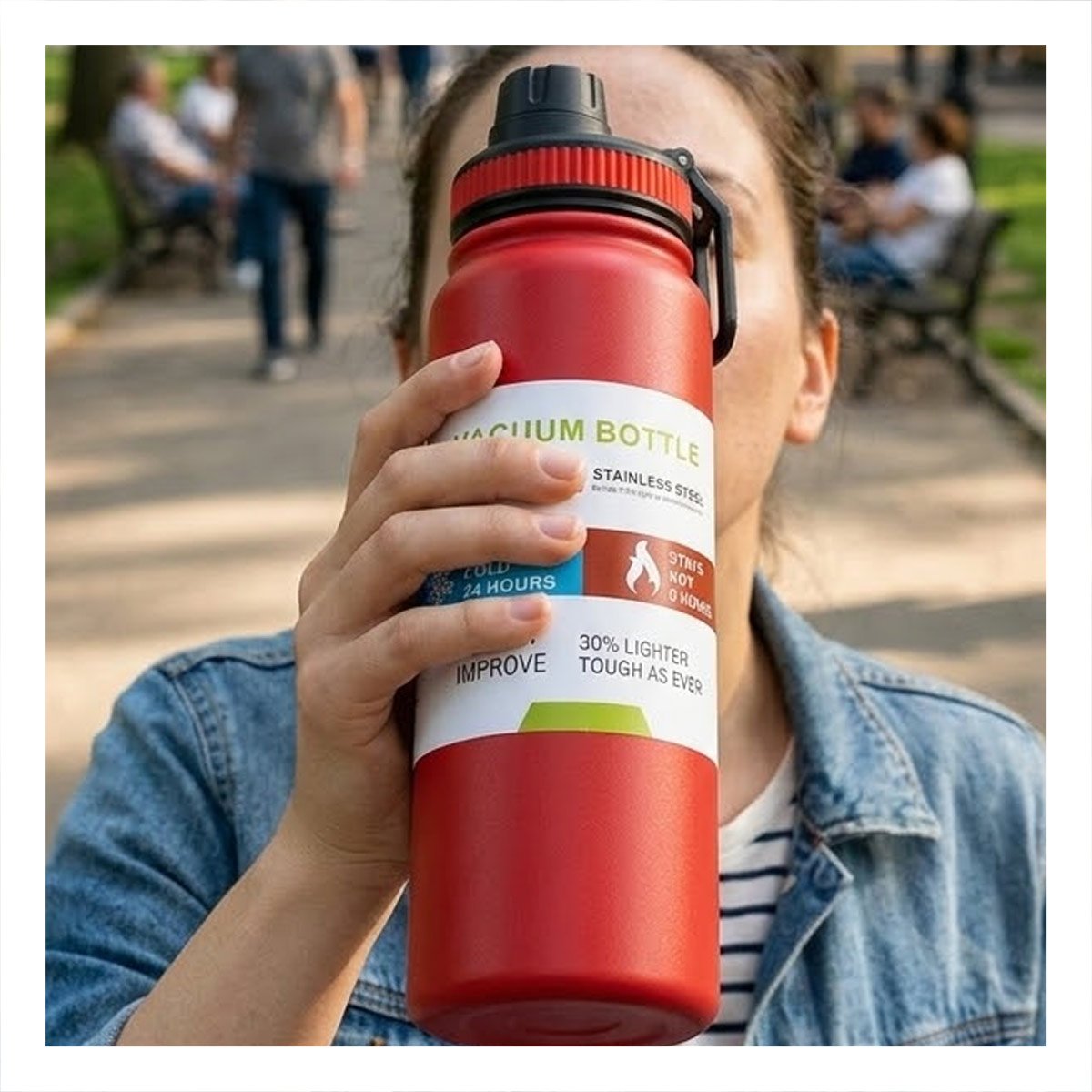 PACK12 CONTENEDOR INFANTIL 800ML ROJO PARA AGUA Y JUGOS EN CASA YREGALO STICKER - 5
