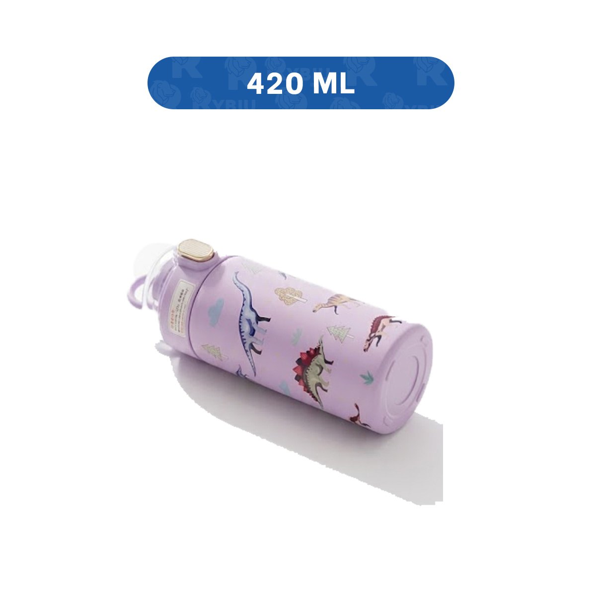 TERMO 420ML DINOSAURIO LILA CON TAPA HERMETICA PARA HIDRATACION DIARIA - 4